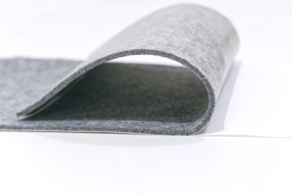 Musterstück VANUE Camper Filz HELLGRAU, selbstklebend, 2,5 mm dick