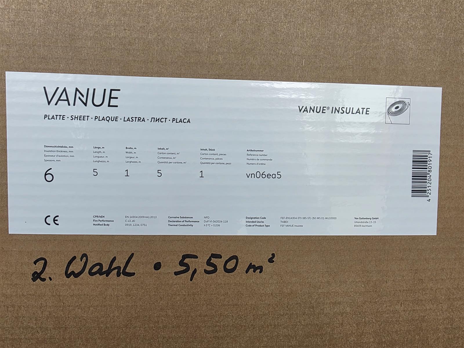 2. Choix VANUE® INSULATE plaque 6 mm 5 m²